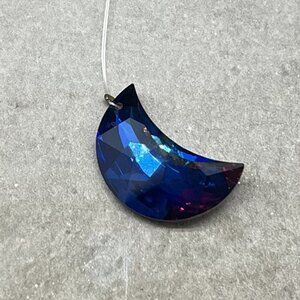 Faceted Blue Moon Crystal Prism Suncatcher